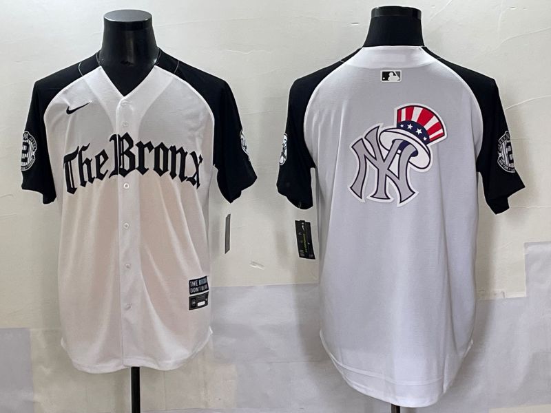 Men 2025 New York Yankees Blank White black Five generations Joint Name Nike MLB Jersey style 62->new york yankees->MLB Jersey